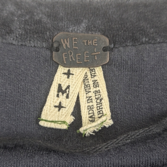 We The Free Long Sleeve Sweater in Soft and Shimmery Black Velour Medium - Picture 8 of 8